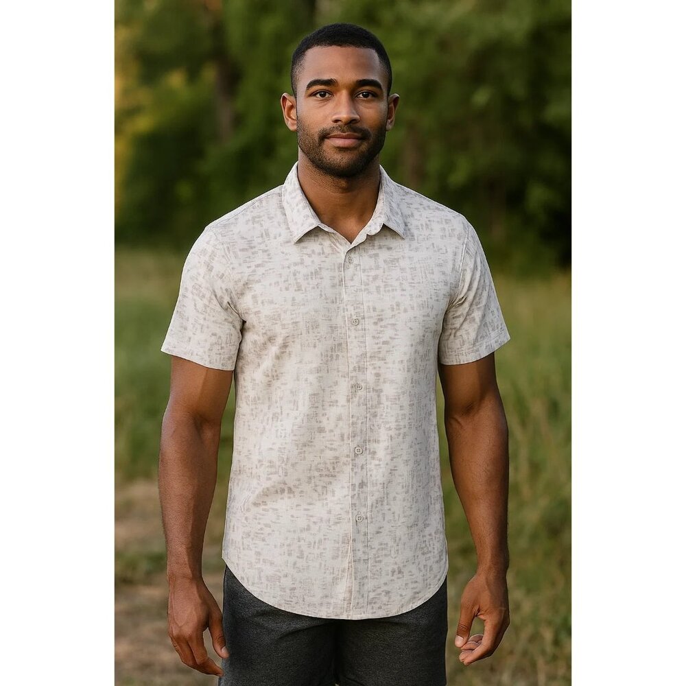 Lululemon size Small Airing Easy Short Sleeve Shirt Drop Stitch Antique White